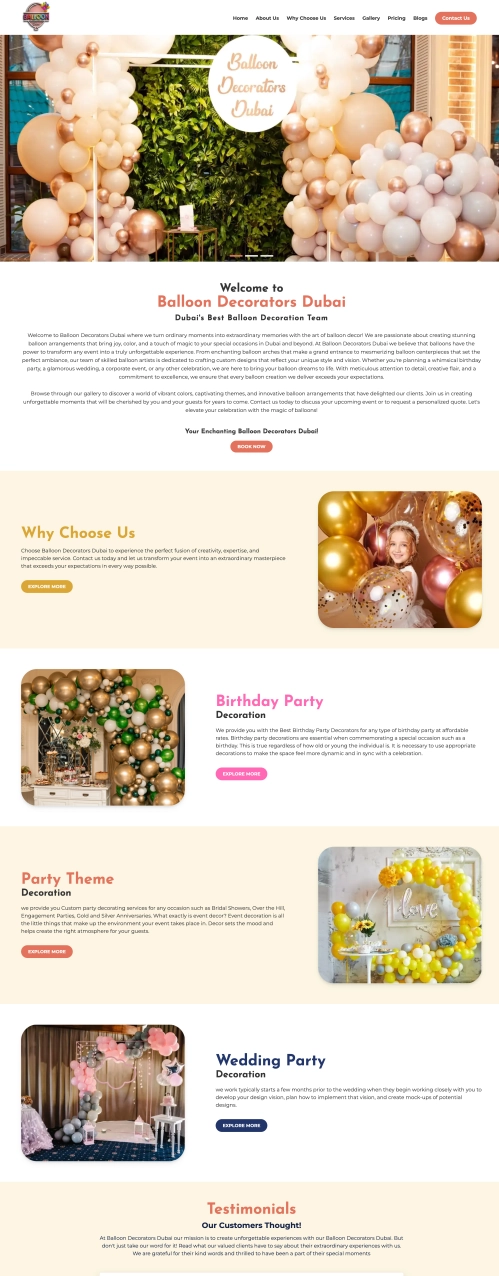 Balloon Decorators Dubai